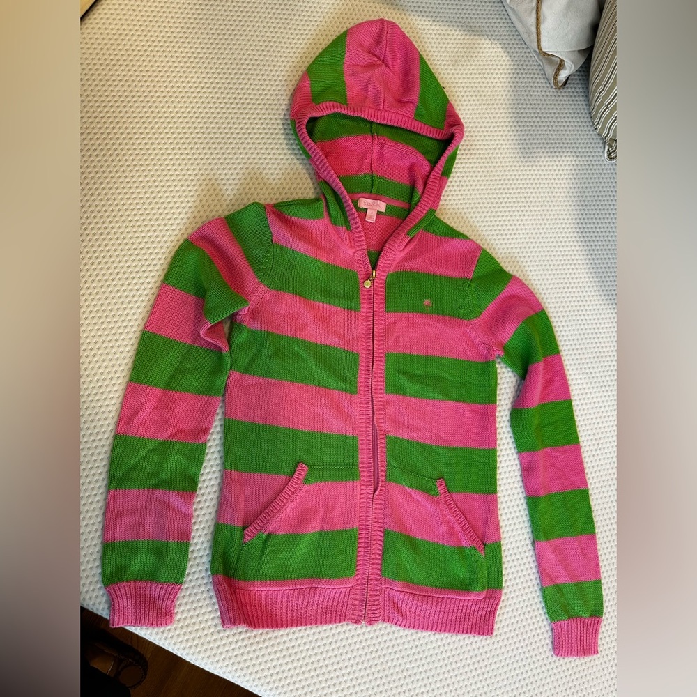Lily Pulitzer zip up hooded cardigan
